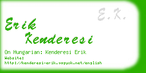 erik kenderesi business card